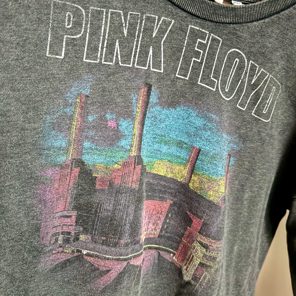 Pink Floyd Graphic Sweatshirt Junk Food Cropped Gray Band Tee Pullover XXL - Picture 2 of 4